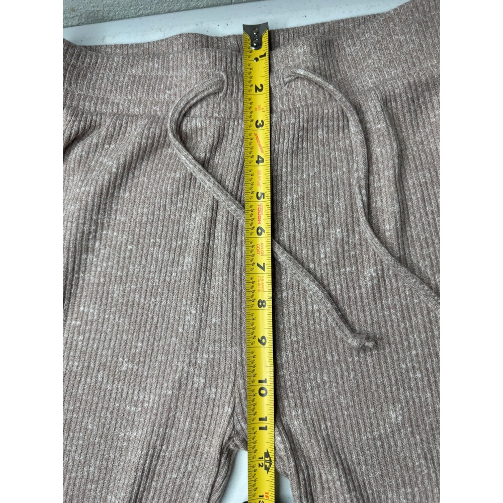 Gymshark Womens Ribbed Knit Lounge Pants Taupe Marl Drawstring Leggings Small - Picture 6 of 8